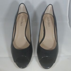 Ellen Tracy Black ET-Vanna Peep-toe Pumps Sz 7